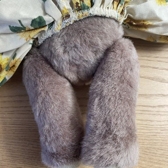 Jointed Brown Craft Bear Plush with Sunflower Dress Stuffed Animal 12.5” Toy - Picture 6 of 9